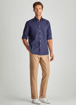 Chemise A Col Italien En Popeline