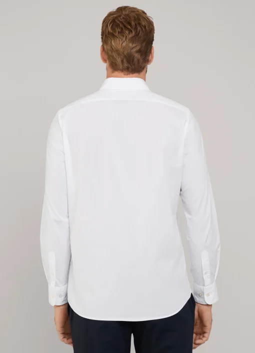 Chemise A Col Italien En Popeline