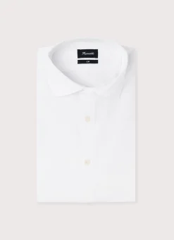 Chemise A Col Italien En Popeline