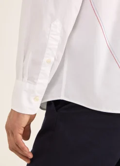 Chemise A Details Contrastes En Popeline