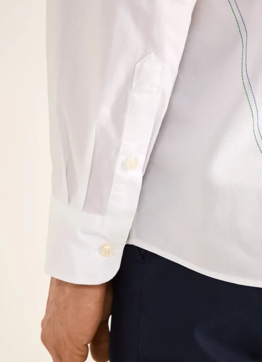 Chemise A Details Contrastes En Popeline