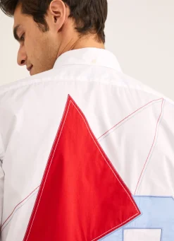 Chemise A Details Contrastes En Popeline