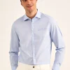 Chemise A Micromotif Raye