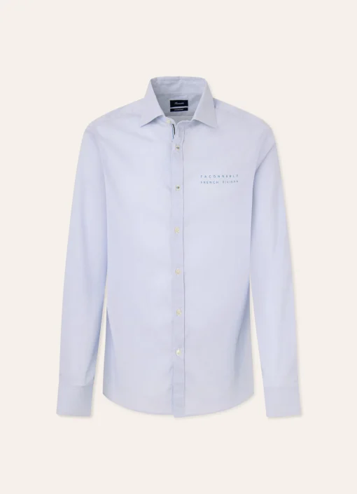 Chemise A Micromotif Raye