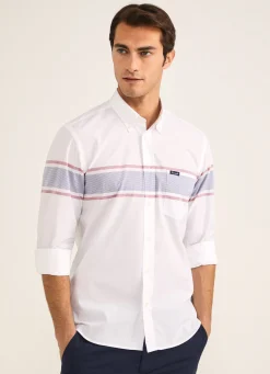 Chemise A Rayures Contrastees