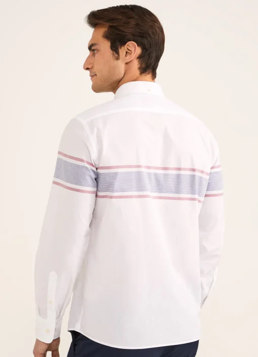 Chemise A Rayures Contrastees