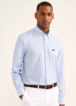 Chemise A Rayures En Coton Et Lin