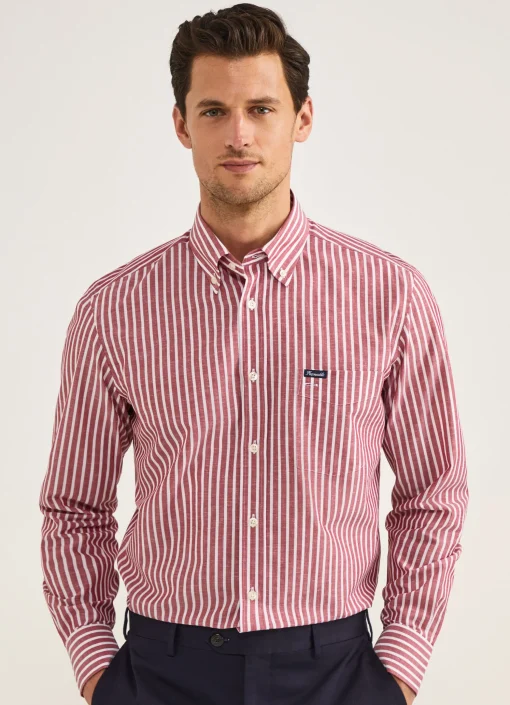 Chemise A Rayures En Coton Et Lin