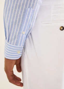 Chemise A Rayures En Coton Et Lin