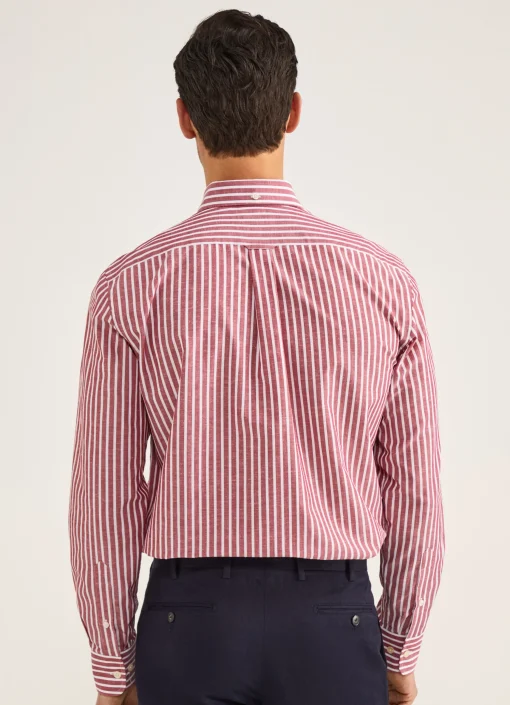 Chemise A Rayures En Coton Et Lin