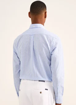 Chemise A Rayures En Coton Et Lin