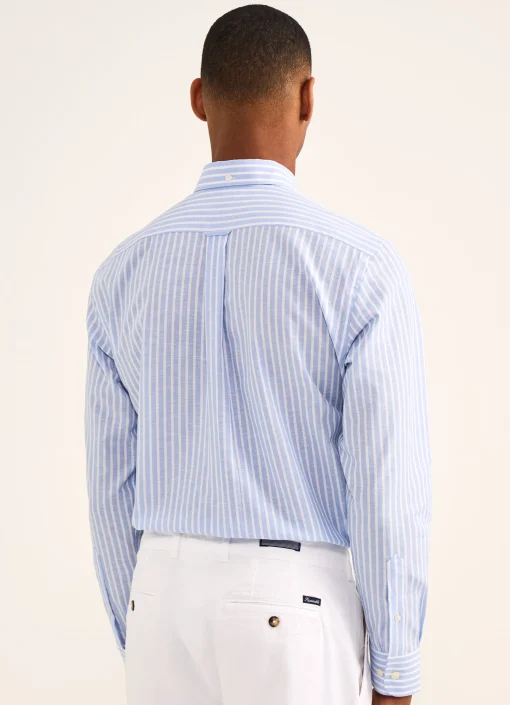 Chemise A Rayures En Coton Et Lin
