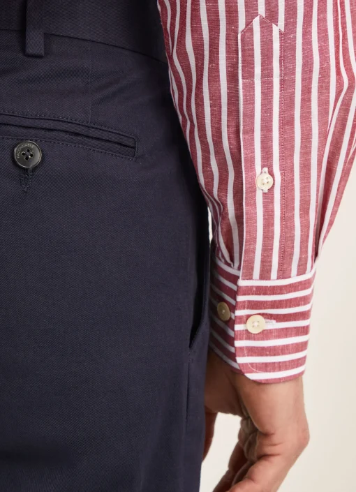 Chemise A Rayures En Coton Et Lin