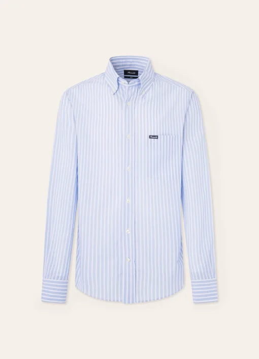 Chemise A Rayures En Coton Et Lin
