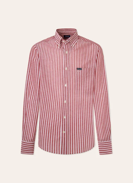 Chemise A Rayures En Coton Et Lin
