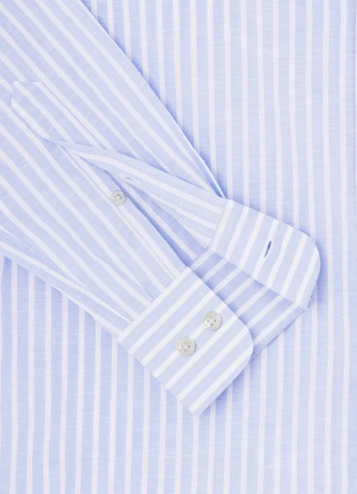 Chemise A Rayures En Coton Et Lin