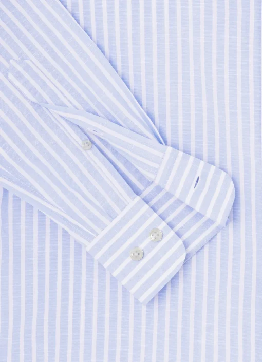 Chemise A Rayures En Coton Et Lin