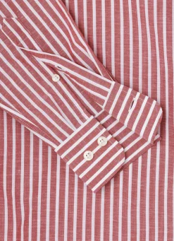 Chemise A Rayures En Coton Et Lin