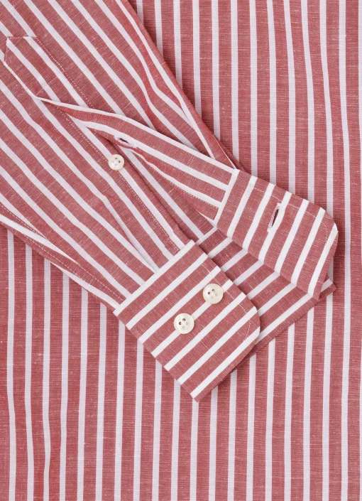 Chemise A Rayures En Coton Et Lin