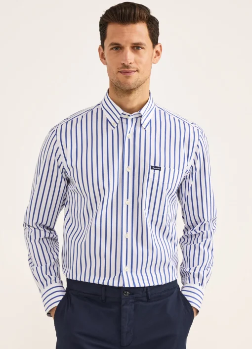 Chemise A Rayures Larges En Popeline