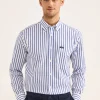 Chemise A Rayures Larges En Popeline