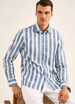 Chemise A Rayures Larges Delavees