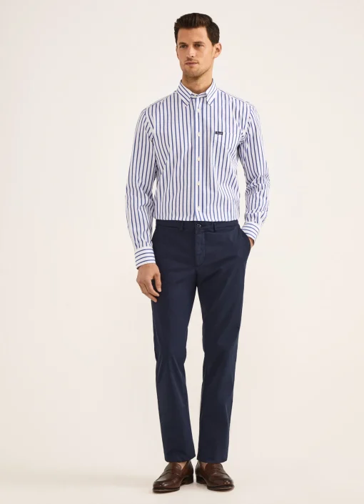 Chemise A Rayures Larges En Popeline