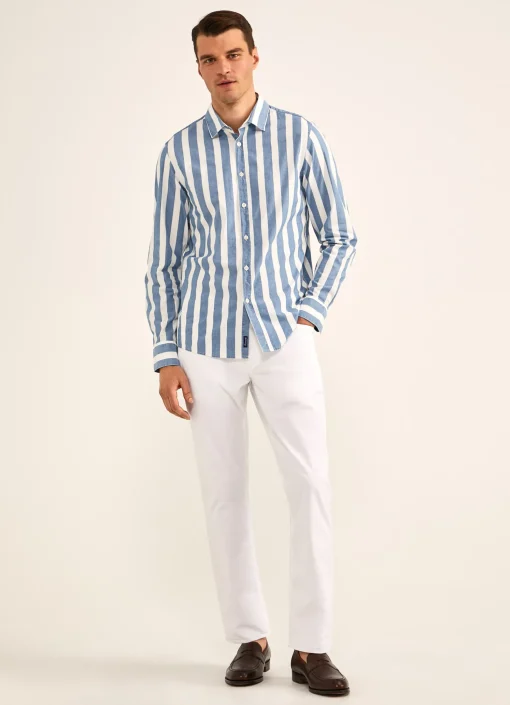 Chemise A Rayures Larges Delavees