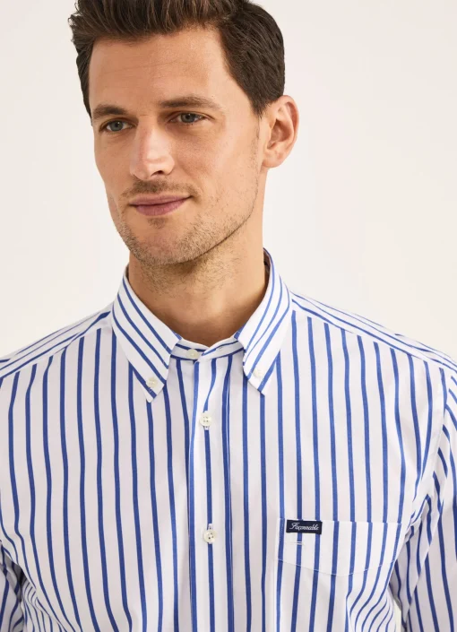 Chemise A Rayures Larges En Popeline