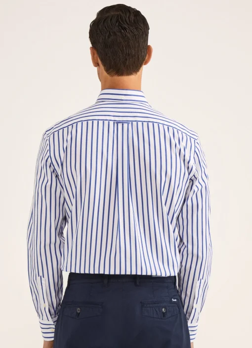 Chemise A Rayures Larges En Popeline
