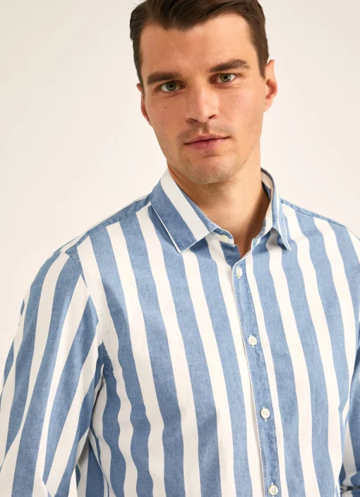 Chemise A Rayures Larges Delavees