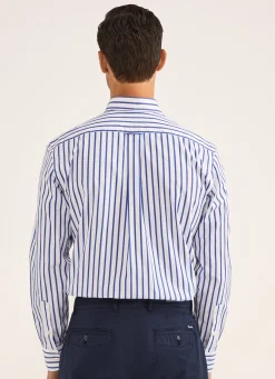 Chemise A Rayures Larges En Popeline