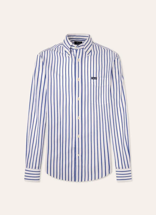 Chemise A Rayures Larges En Popeline