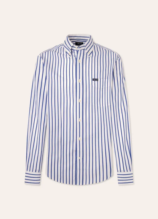 Chemise A Rayures Larges En Popeline
