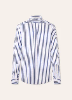 Chemise A Rayures Larges En Popeline