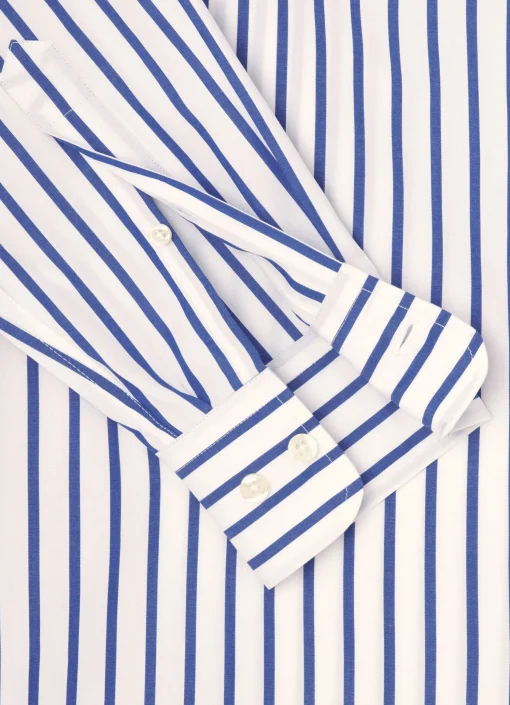 Chemise A Rayures Larges En Popeline