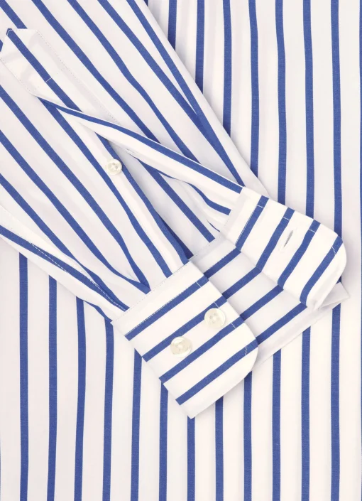 Chemise A Rayures Larges En Popeline