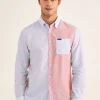 Chemise A Rayures Style Color Block