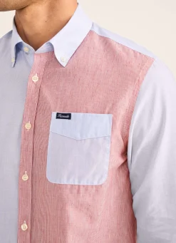 Chemise A Rayures Style Color Block