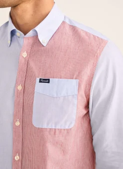 Chemise A Rayures Style Color Block