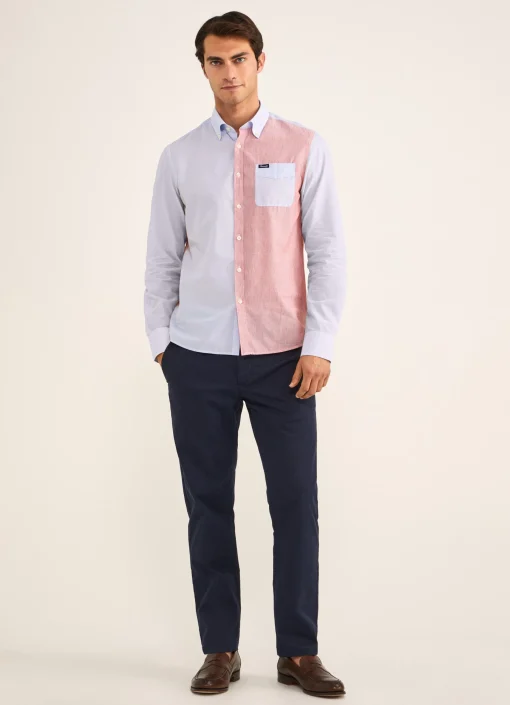Chemise A Rayures Style Color Block