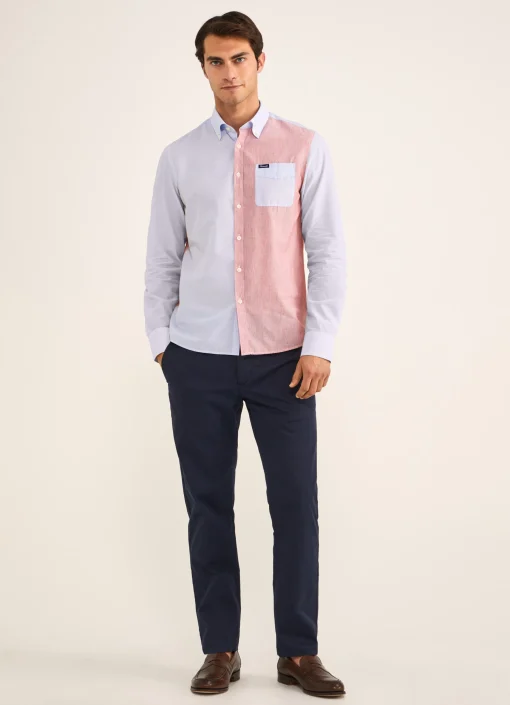 Chemise A Rayures Style Color Block