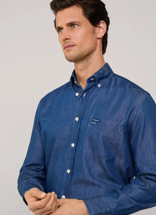 Chemise Chambray A Manches Longues