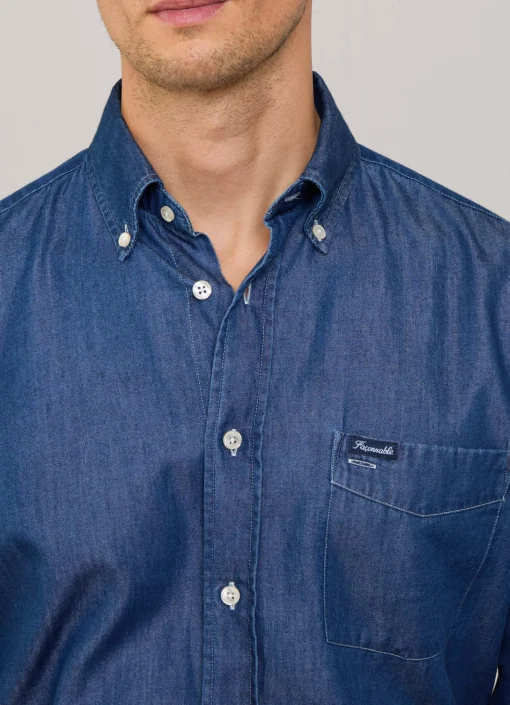 Chemise Chambray A Manches Longues
