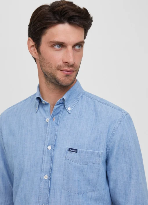 Chemise En Denim Delave
