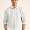 Chemise Imprime A Rayures En Lin