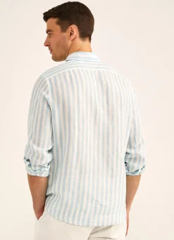 Chemise Imprime A Rayures En Lin