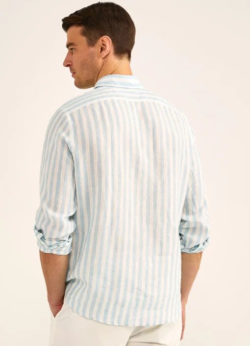 Chemise Imprime A Rayures En Lin