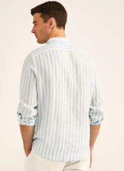 Chemise Imprime A Rayures En Lin