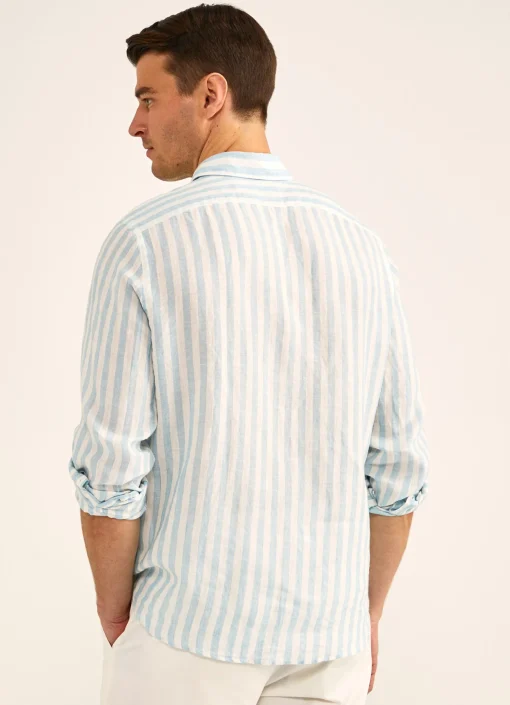 Chemise Imprime A Rayures En Lin